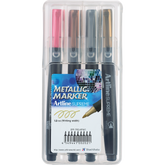 Artline Supreme Metallic Markers | Gold, Silver, Bronze, Met. Pink | 4-Pack